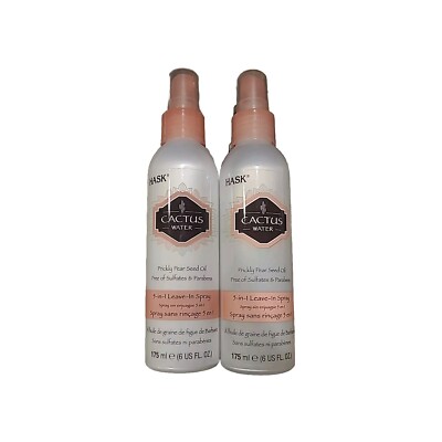 2 Hask Cactus Water 5 in 1 Leave-in Spray Prickly Pear Seed Oil Nourish Hair 6oz