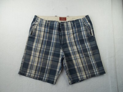 Plugg Mens Blue Plaid Bermuda Shorts Size 42'' Inseam 10''