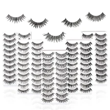 False Eyelashes Set - 50 Pairs, 5 Styles, Natural, Glamorous, Demi Wispies