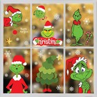 HOT AU Christmas Window Wall Stickers Grinch Xmas Wallpaper Home Decor Decor