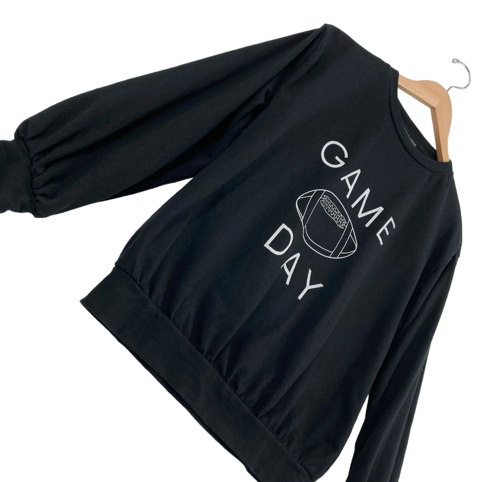 Vince Camuto Game Day Mujer Negro Cuello Redondo Manga Larga Sudadera Talla X-Pequeña Foto 4 de 4