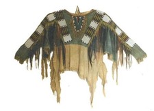 Old Style American Buckskin Buffalo Beaded Fringes Powwow Regalia War Shirt