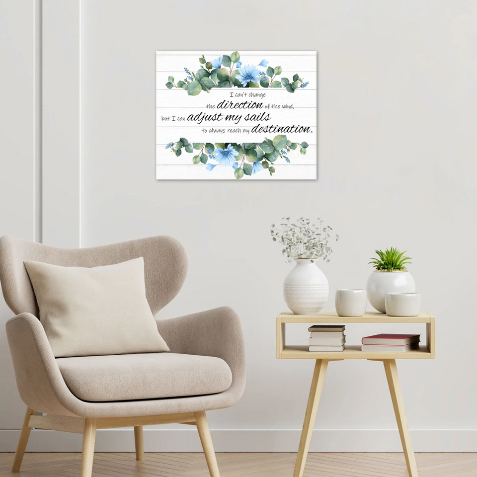 Garden Blue Floral Vintage Botanical Canvas Wall Art for Bathroom Living Room - Image 2 of 4