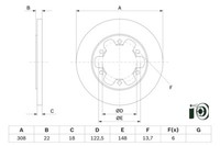 Bosch 2X Bremsscheiben Hinten Voll Beschichtet FüR Ford Transit V363 Kasten FCD