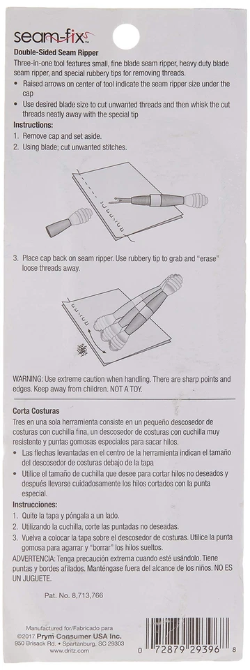 Desgarrador de costura de doble cara púrpura con empuñaduras suaves y puntas de borrador Foto 4 de 4