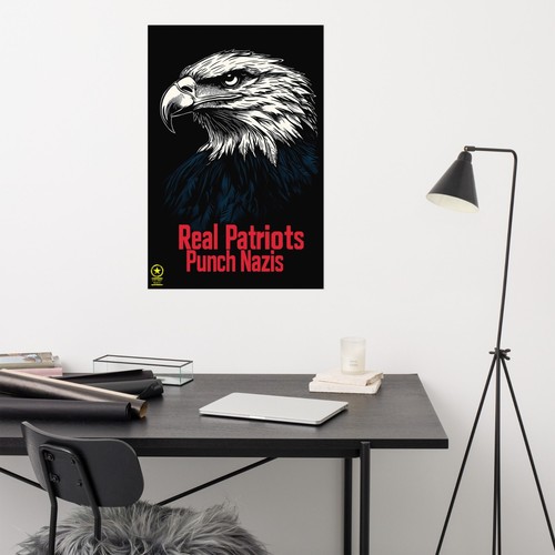 Abolish MAGA - Real Patriots Punch Nazis wall poster - Picture 13 of 24