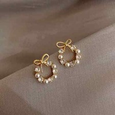 Creative Minimalist Bow Shaped Zircon Earrings Exquisite Earrings Jewelry Trendy