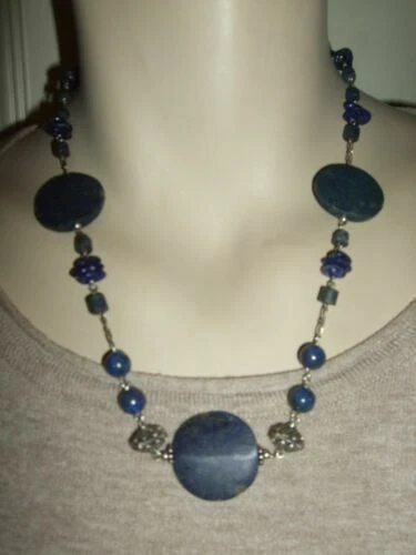 Collane e pendagli di lusso collier blu in argento sterling