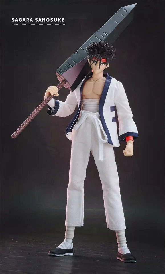 Anime Rurouni Kenshin Sagara Sanosuke PVC Figure Model 6'' 1/12 Toy Gift Collect - Image 3 of 4