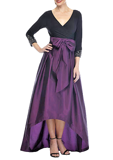 adrianna papell jersey taffeta dress Dress/Gown `Blck/Red Wine` Size 4 A pinnacle of glamor