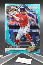 2020 Panini Prizm Victor Robles Nationals Teal Wave Refractor Card #182