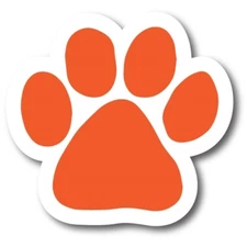 Blank Orange Pawprint Car Magnet By Magnet Me Up 5" Paw Print Auto Truck Decal