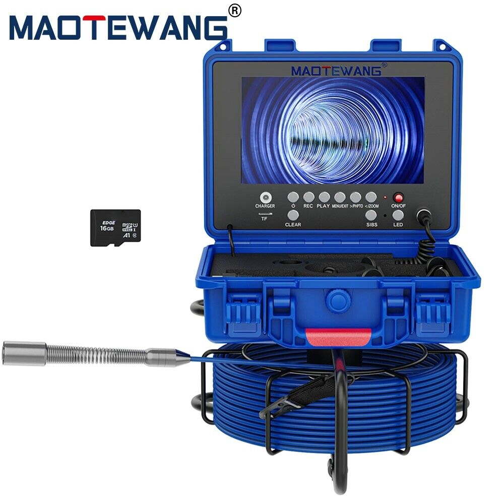 MAOTEWANG Sewer Camera Pipe Inspection Camera Meter Counter 9in 1080p  Screen 30m