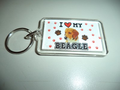 I LOVE MY DOG KEY CHAIN - BEAGLE