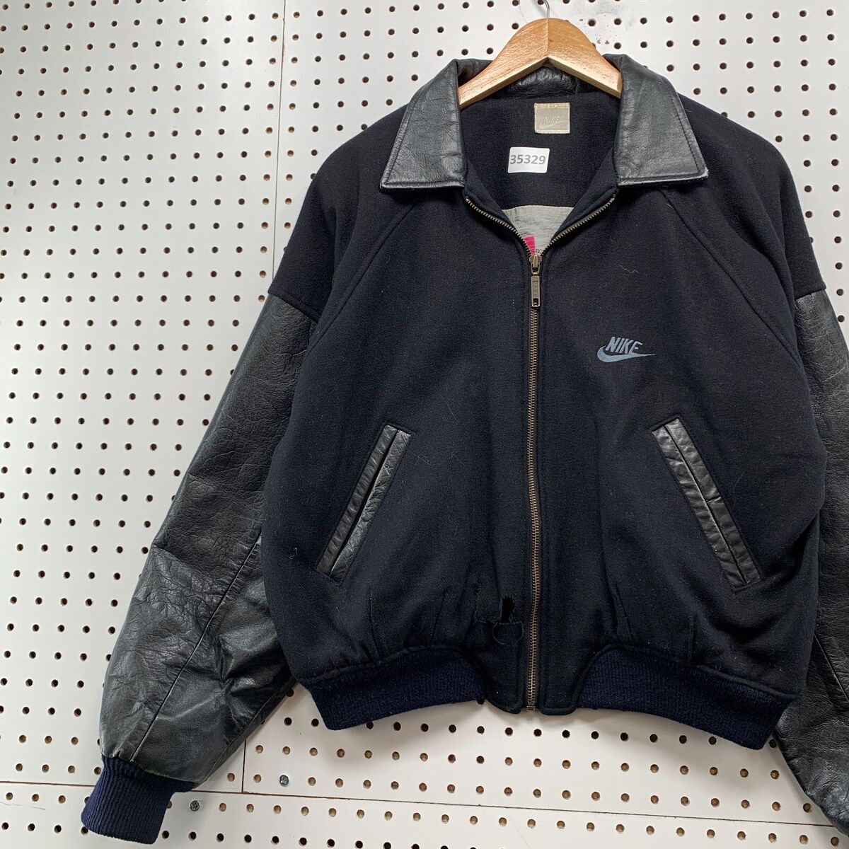 Vintage 90s Nike Leather Jacket Mens Medium Black Vintage 90s Nike Leather Jacket Mens Medium Black