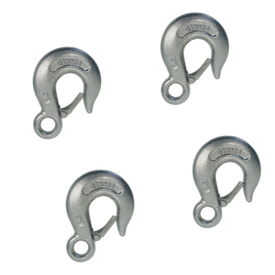 3/8'' Marine Boat Eye Slip Hook WLL 2000 Lb Drop Forged Stainless Steel T316 4 Pc
