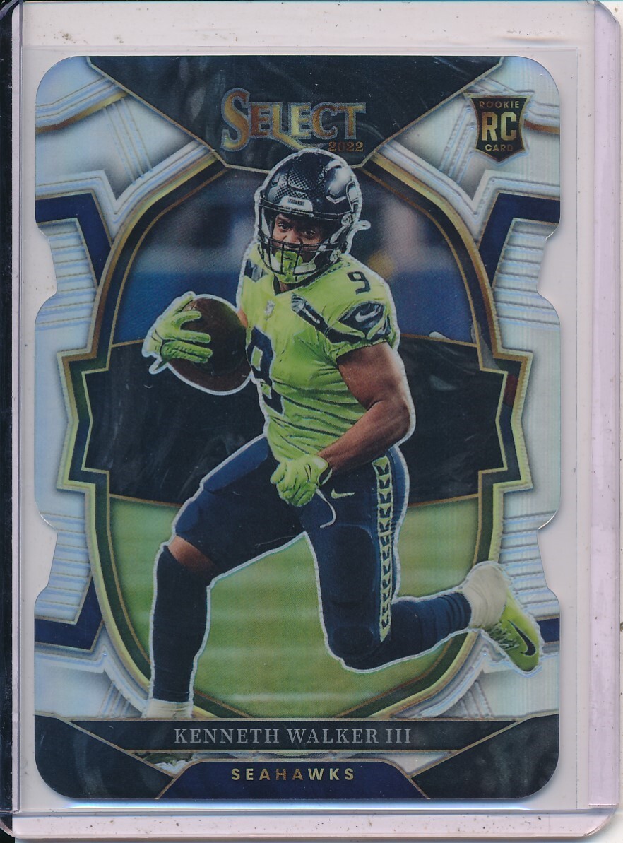 KENNETH WALKER III 2022 PANINI SELECT CONCOURSE DIE CUT SILVER PRIZMS RC #2
