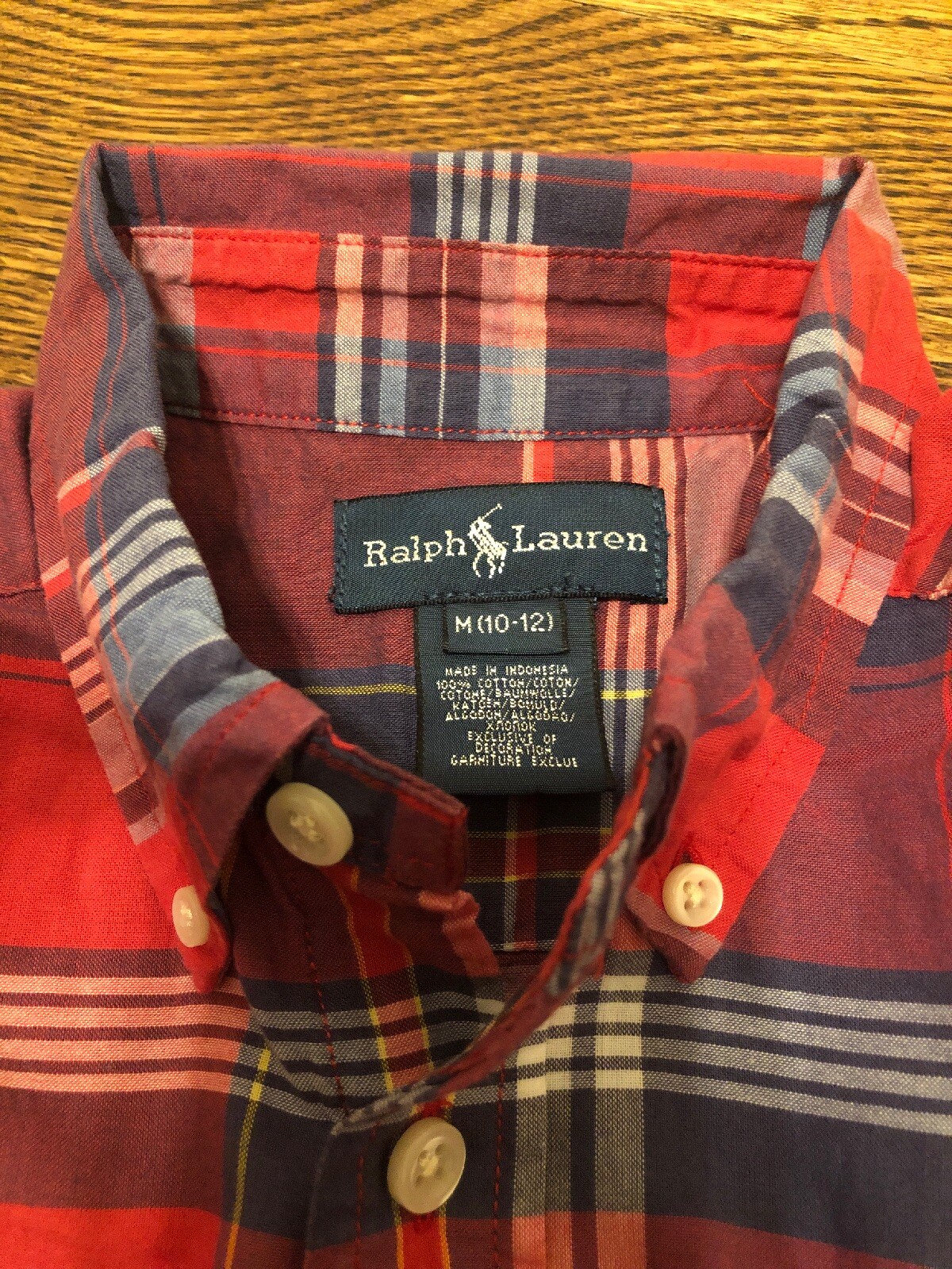 Ralph Lauren Boys 5 Long Sleeve Plaid Cotton Button Down Shirts Size M (10/12) image 10