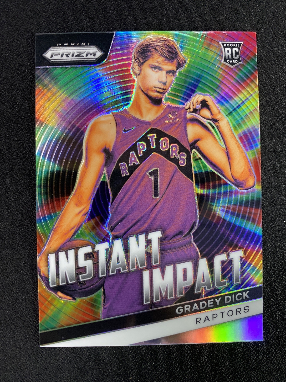 2023-24 Prizm Basketball SILVER Prizm Instant Impact Gradey Dick #20 Raptors RC
