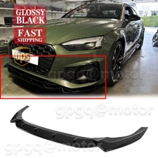 For Audi A5 S-line B9.5 2021-2024 V Style Glossy Black Front Bumper Lip Splitter