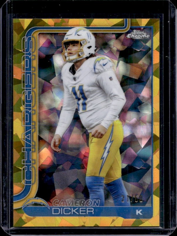 2025 Topps Chrome Sapphire Cameron Dicker Gold Refractor #/50 Chargers