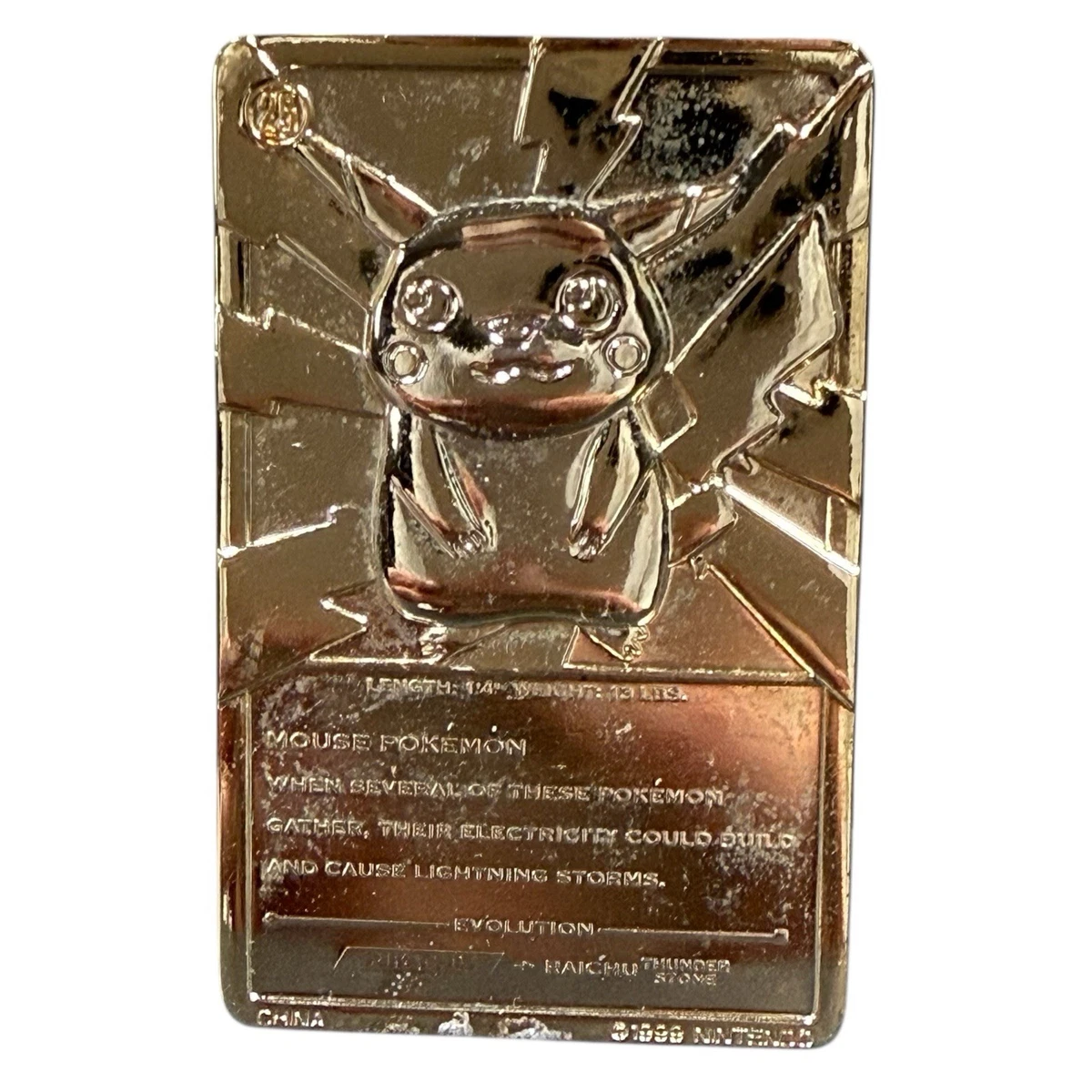 Pokemon 23K ゴールドカードBurger King ピカチュウ Pokemon Pikachu Vintage 23k Gold Plated Trading Card 1999 Burger