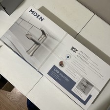 MOEN Liso Single Handle Single Hole Bathroom Faucet, Spot Resist Brushed Nickel