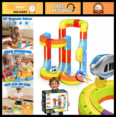 Magnetic Electric Train Set - Flexible Race Track for Kids 3-8, STEM Learning To