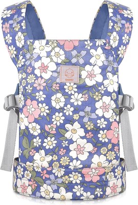 GAGAKU Baby Puppentrage vorne und hinten weiche Baumwolle 10_blau Blume 