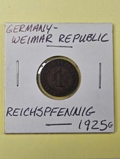 COINS - GERMAN WEIMAR REPUBLIC - 1 REICHSPFENNIG 1925 G