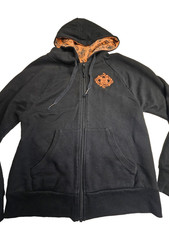 Disney Mickey "Are You Scared Of The Park " Halloween Hoodie Zip Up Sz Small