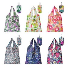 6 Pcs Reusable Shopping Bags, Foldable Grocery Bags in Pocket, Eco-friendly T...