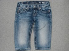 SE13460  MISS ME  BERMUDA DENIM JEAN SHORTS YOUTH sz14 msr 26"x12.5" 