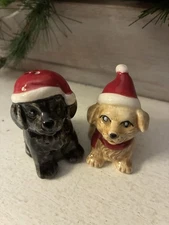 Cracker Barrel Mini Christmas Dog Salt and Pepper Shakers-