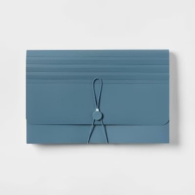 24 Pocket Expanding File Folder Legal Size Slate Blue