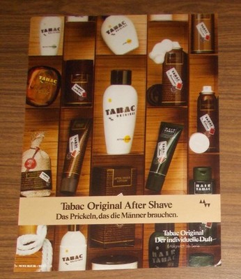 Seltene Werbung TABAC ORIGINAL After Shave - Prickeln, das Männer brauchen 1980