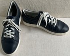 Baldinini Men’s Side-Zip Navy Leather Sneakers EU 41 Made in Italy — photo 1
