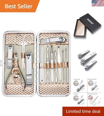 Professional Nail Care kit Manicure Grooming Set with Travel CaseRose Gold