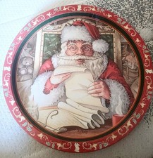 Assiette à biscuits ronde Père Noël pour Noël 12 pouces