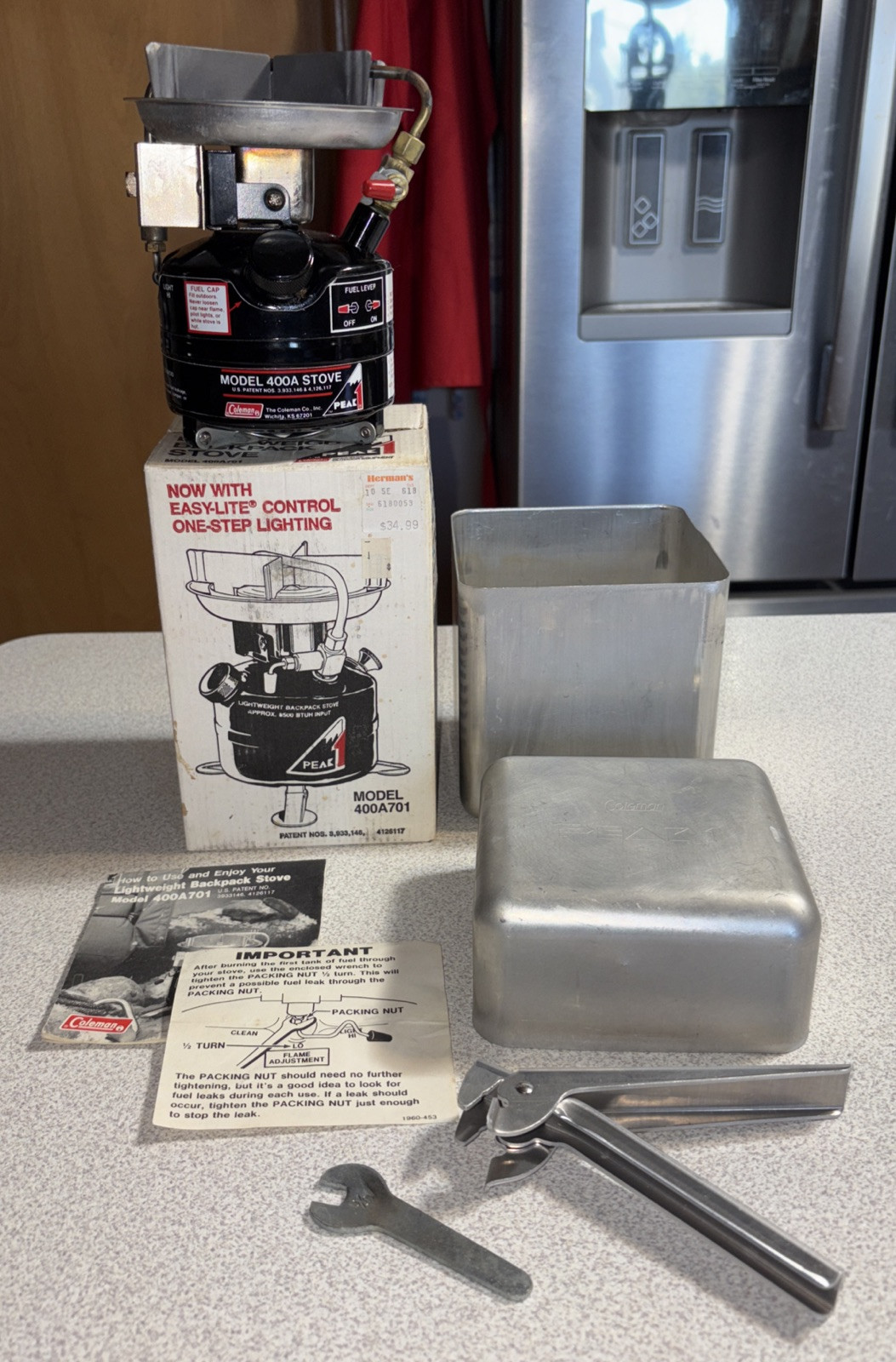 Coleman PEAK 1 Lightweight Backpack Stove Model 400A701 in Original Box