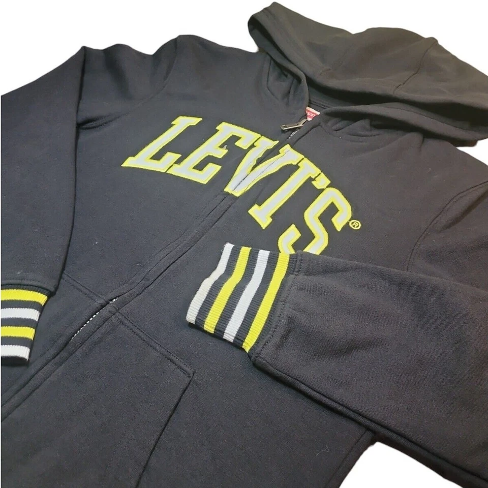 Chaqueta con Capucha Levi’s Niños Juvenil L Cremallera Completa Negra Logo Heritage Foto 2 de 4
