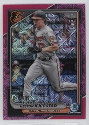 2024 Bowman Chrome Mega Box Pink Mojo Refractor Heston Kjerstad Rookie RC 0mi9