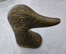 Vintage Brass DUCK HEAD CANE TOPPER about 2 1/4"  3 1/4" Handle Only Fast Ship