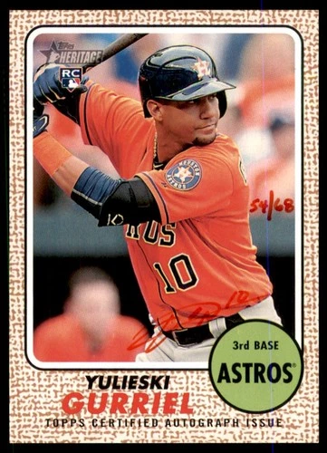 2017 Topps Heritage Real One Autographs Red Ink #ROAYG Yulieski Gurriel HN /68
