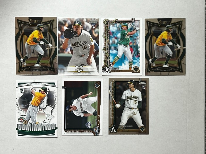 Lot of 7 NICK KURTZ 2025 Topps and Panini Rookie Cards 