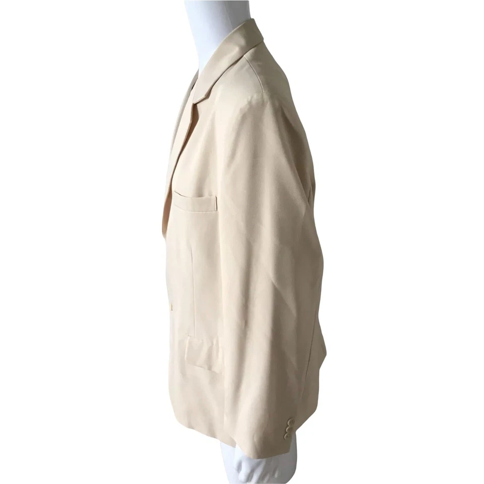 Duke Haband Mens 44S Beige Two Button Blazer Jacket Sport Coat Classic Fit - Image 2 of 4