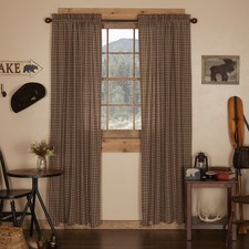 Rustic 84"x40" Panel Pair Brown Rod Pocket Prescott Window Curtains VHC Brands