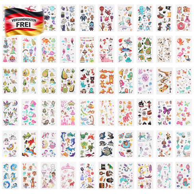 Temporäre Tattoo Set Kinder Tattoos 60 Blätter Kindertattoos Aufkleber Sticker K