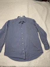 Fratelli Moda Mens Italian Long Sleeve Blue Button Up Shirt Italy 16.5 See Msmts