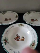 Mikasa ULTIMA+HK713  Christmas Wish Rimmed Soup Bowls